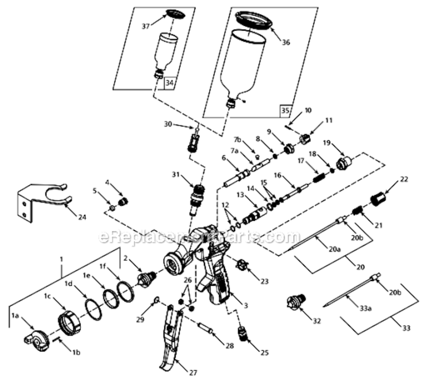 Page A Diagram and Parts List for DH890099AV  Campbell Hausfeld Paint Sprayer